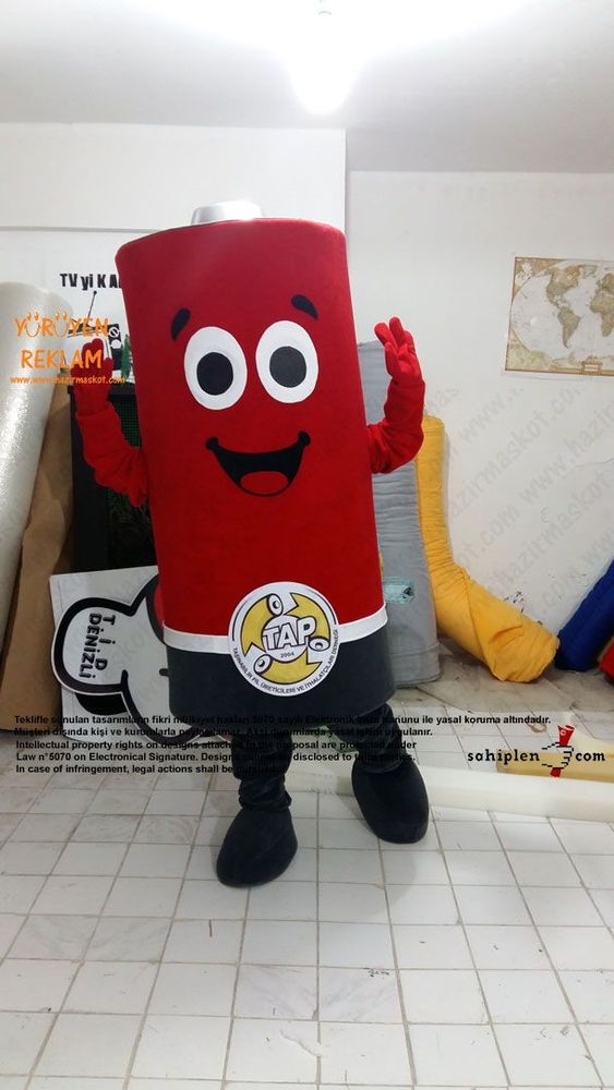 Pil Maskot kostümü / TAP maskot kostümü