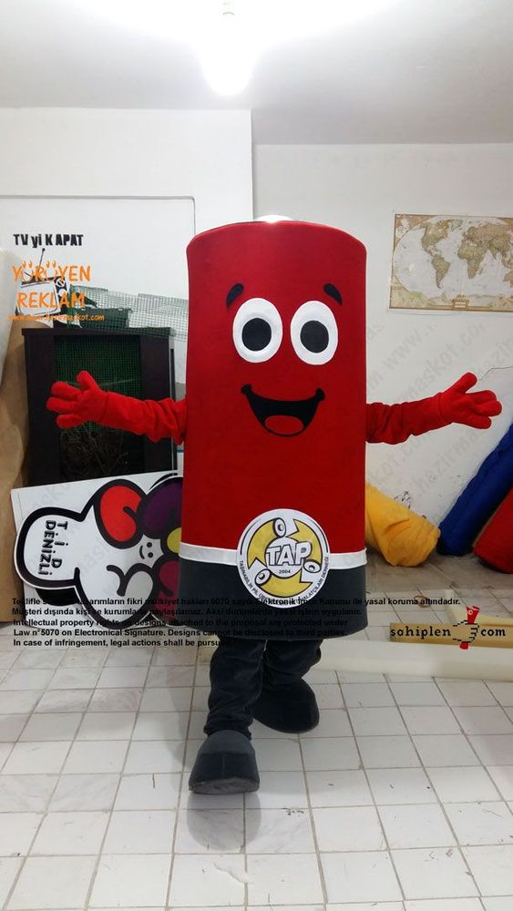Pil Maskot kostümü / TAP maskot kostümü