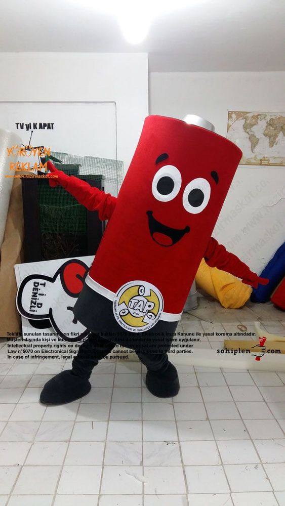 Pil Maskot kostümü / TAP maskot kostümü