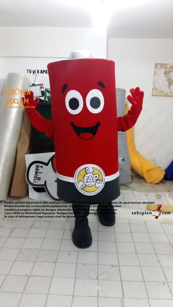 Pil Maskot kostümü / TAP maskot kostümü