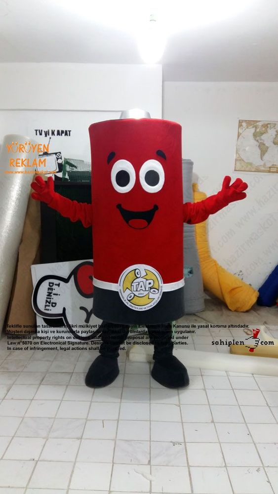 Pil Maskot kostümü / TAP maskot kostümü