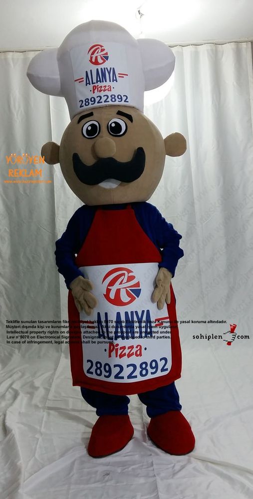 Pizza Ustası Maskot Kotümü / Alanya Pizza Danimarka maskot kostümü