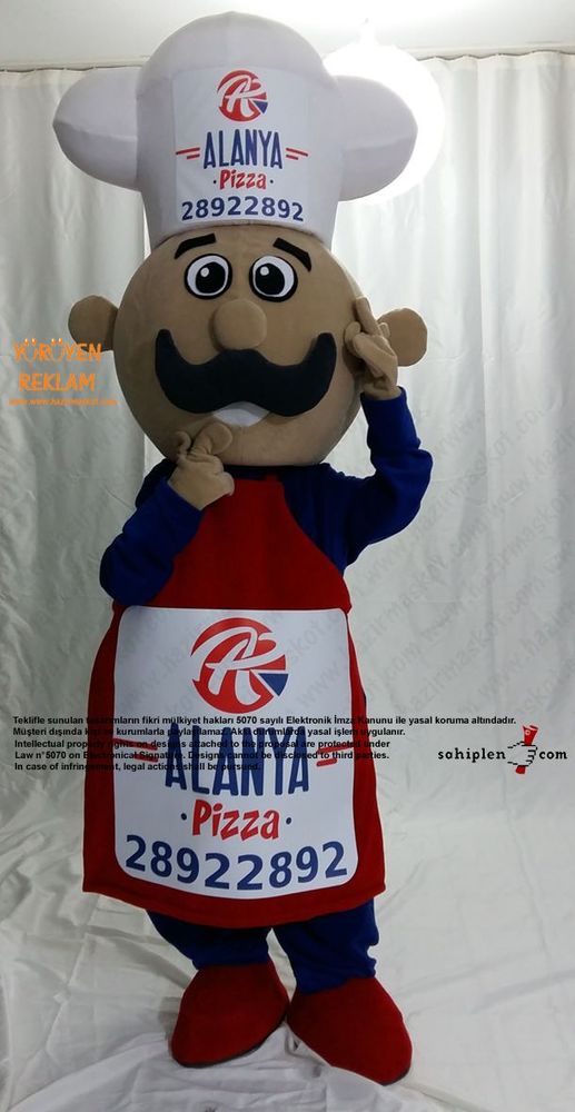 Pizza Ustası Maskot Kotümü / Alanya Pizza Danimarka maskot kostümü