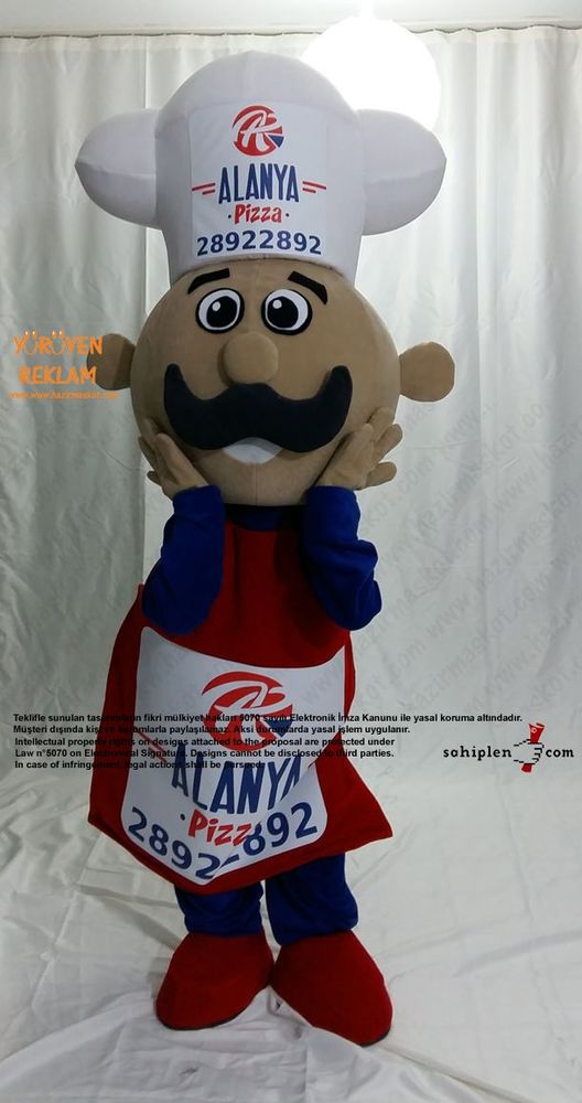 Pizza Ustası Maskot Kotümü / Alanya Pizza Danimarka maskot kostümü