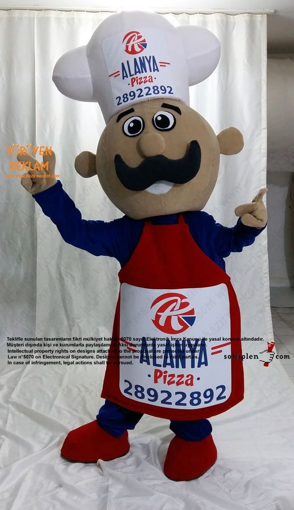 Pizza Ustası Maskot Kotümü / Alanya Pizza Danimarka maskot kostümü