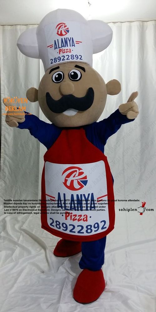 Pizza Ustası Maskot Kotümü / Alanya Pizza Danimarka maskot kostümü