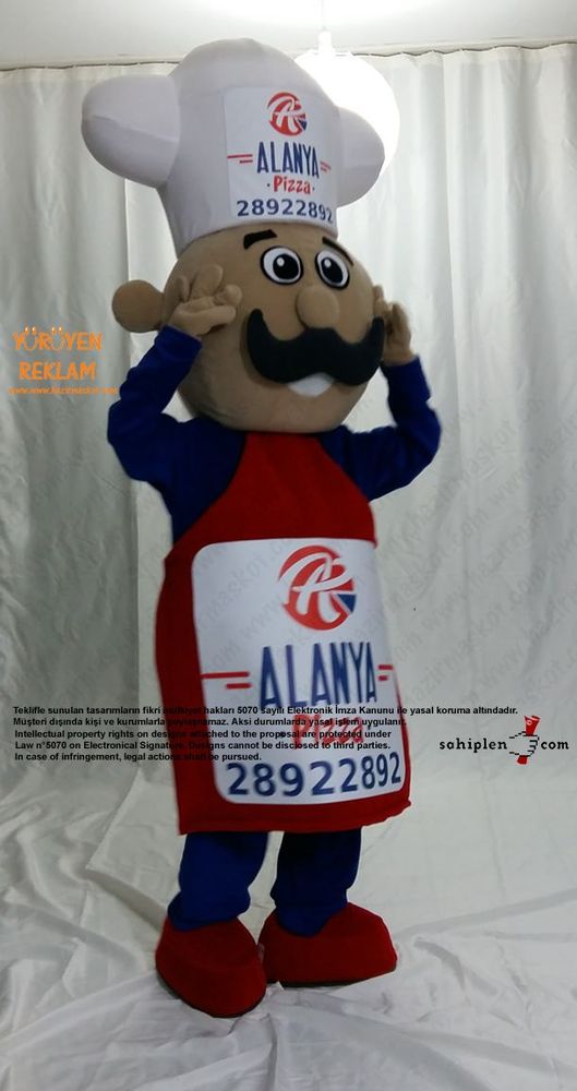 Pizza Ustası Maskot Kotümü / Alanya Pizza Danimarka maskot kostümü