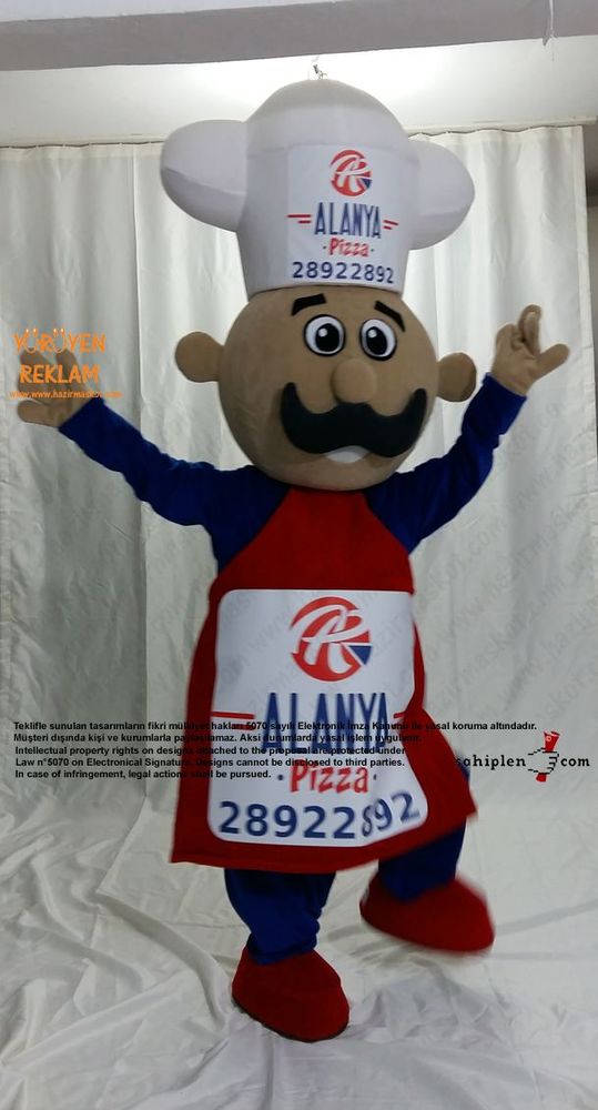 Pizza Ustası Maskot Kotümü / Alanya Pizza Danimarka maskot kostümü