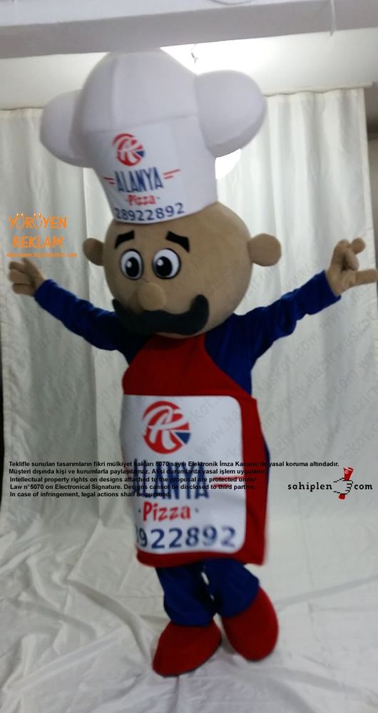 Pizza Ustası Maskot Kotümü / Alanya Pizza Danimarka maskot kostümü