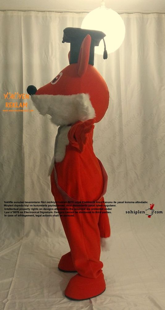 Tilki Maskot Kostümü / New Island Univesity / KKTC maskot kostümü