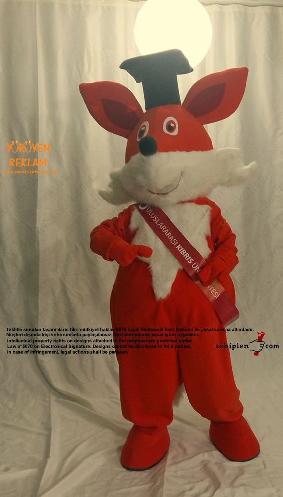 Tilki Maskot Kostümü / New Island Univesity / KKTC maskot kostümü