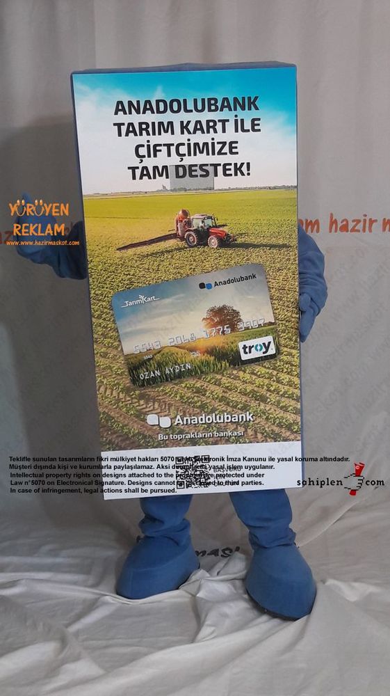 Anadolu Bank Çiftçi Kart Maskot Kostümü maskot kostümü