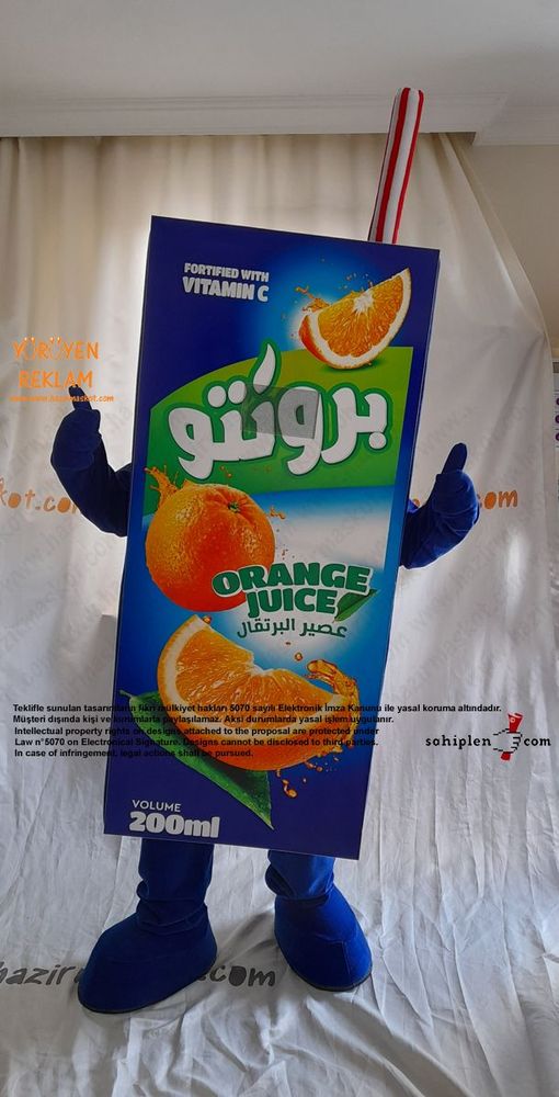 Bronto Meyve Suyu Maskot Kostümü / Lübnan maskot kostümü