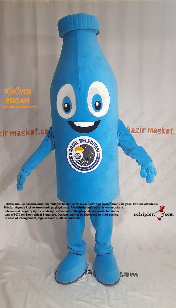 Pet Şişe Maskot Kostümü / Geri Dönüşüm Kartal Belediyesi maskot kostümü