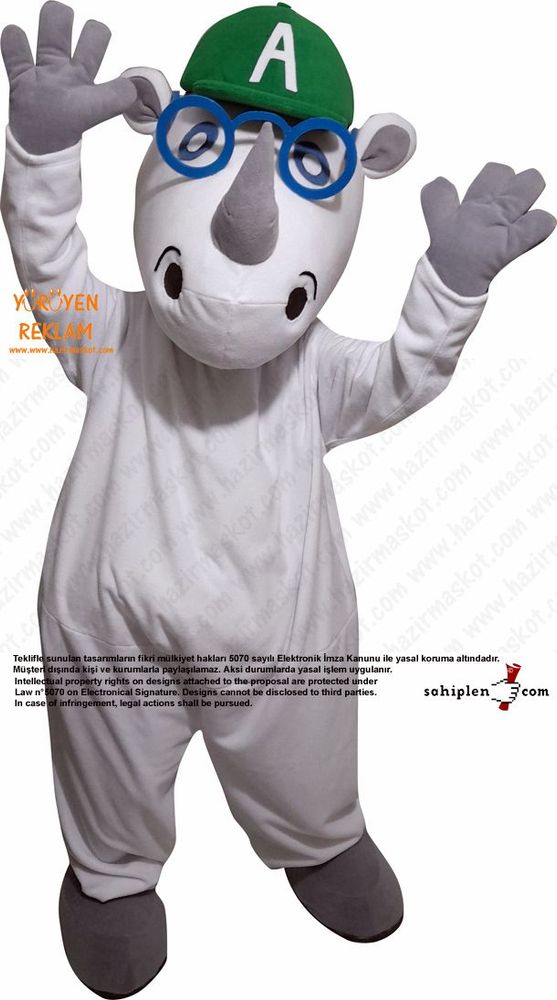 Gergedan Alfie Maskot Kostümü / Alfie Sees Love Mascot Costume maskot kostümü