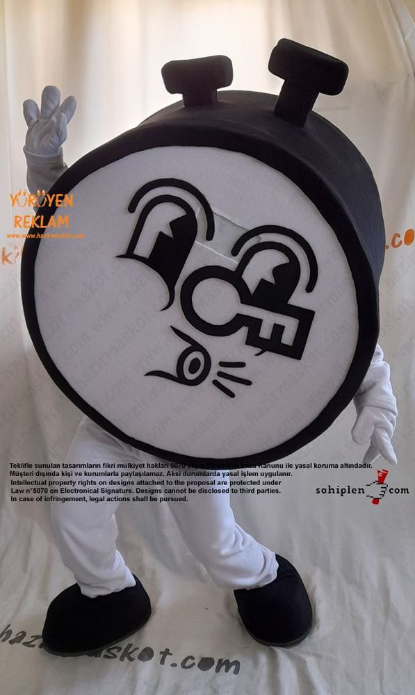 Saat Maskot / Clock Mascot Costume / Timekey Glazing maskot kostümü