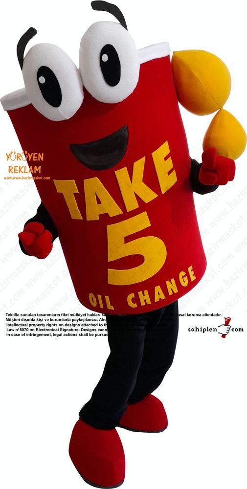 Take 5 Oil Change Mascot Costume / Teneke Bidon maskot kostümü