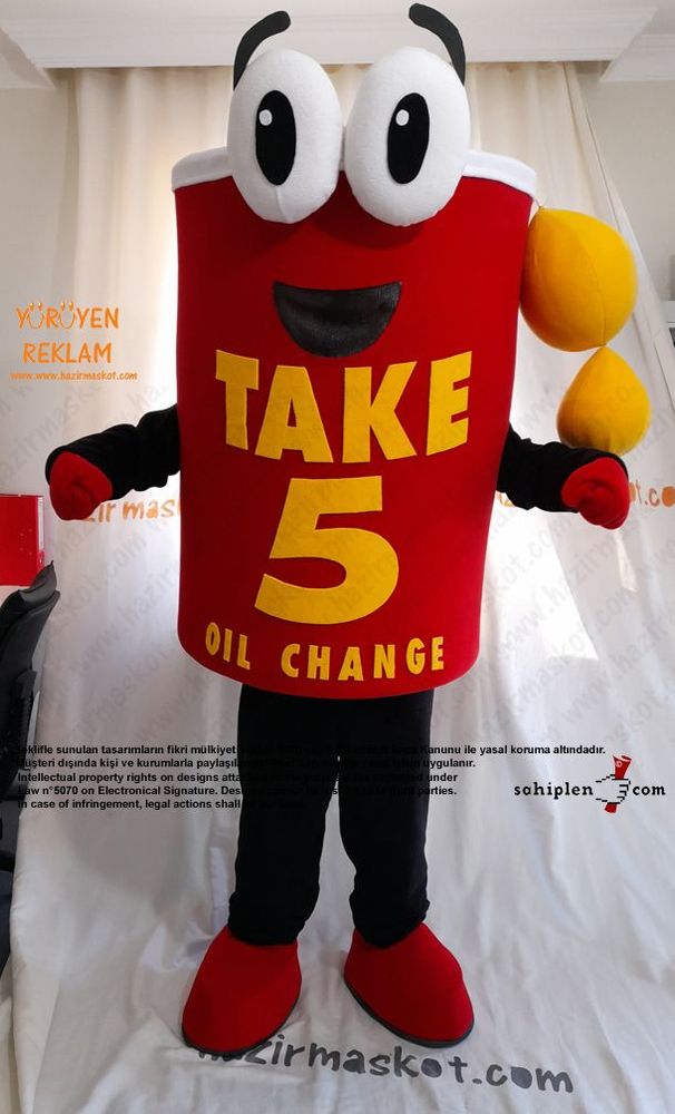 Take 5 Oil Change Mascot Costume / Teneke Bidon maskot kostümü