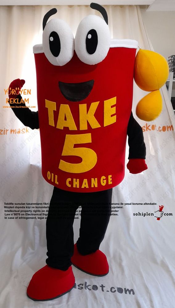 Take 5 Oil Change Mascot Costume / Teneke Bidon maskot kostümü