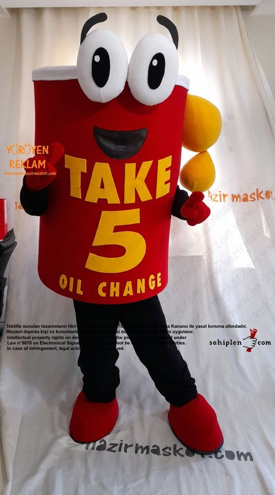 Take 5 Oil Change Mascot Costume / Teneke Bidon maskot kostümü