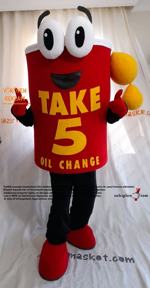 Take 5 Oil Change Mascot Costume / Teneke Bidon maskot kostümü