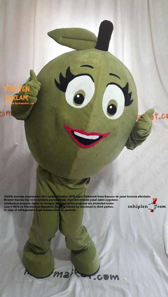 Yeşil Zeytin Maskot Kostümü / Edremit maskot kostümü