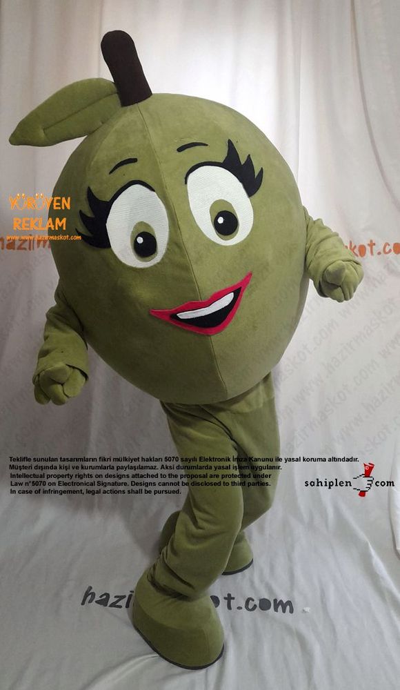 Yeşil Zeytin Maskot Kostümü / Edremit maskot kostümü
