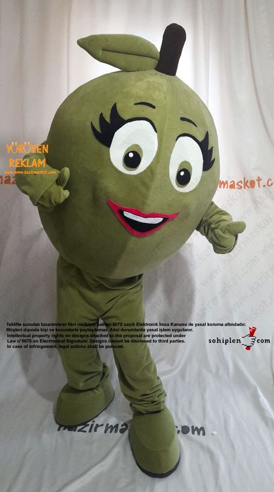 Yeşil Zeytin Maskot Kostümü / Edremit maskot kostümü