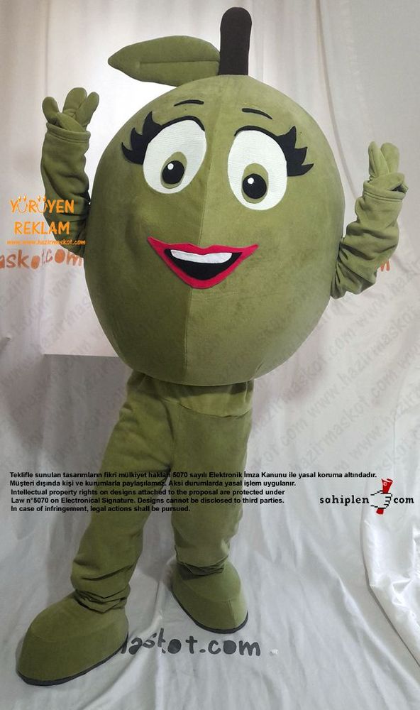 Yeşil Zeytin Maskot Kostümü / Edremit maskot kostümü