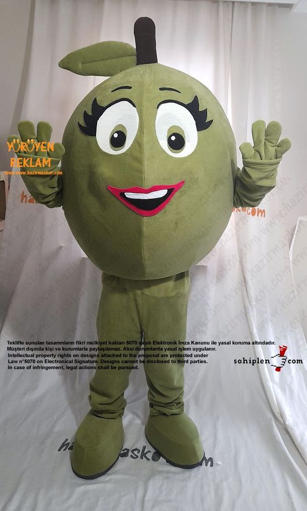 Yeşil Zeytin Maskot Kostümü / Edremit maskot kostümü