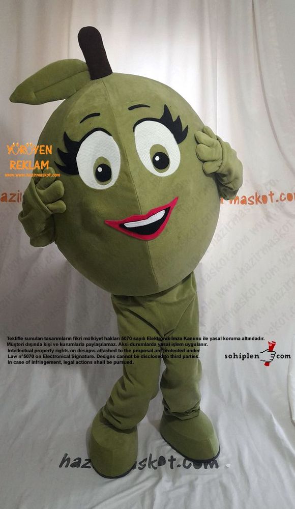 Yeşil Zeytin Maskot Kostümü / Edremit maskot kostümü