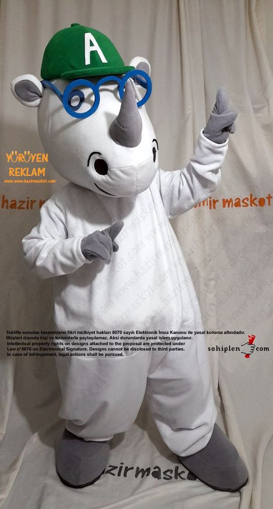 Gergedan Alfie Maskot Kostümü / Alfie Sees Love Mascot Costume maskot kostümü