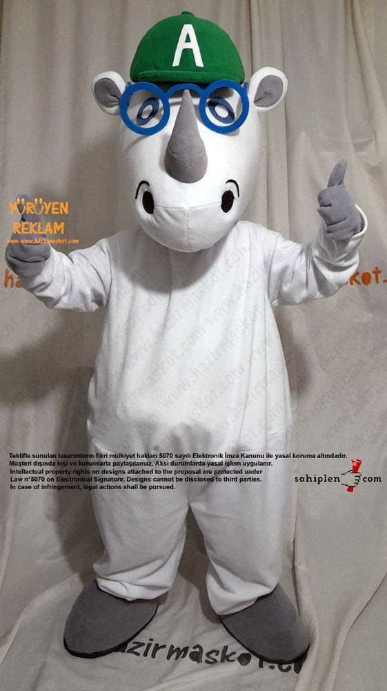 Gergedan Alfie Maskot Kostümü / Alfie Sees Love Mascot Costume maskot kostümü