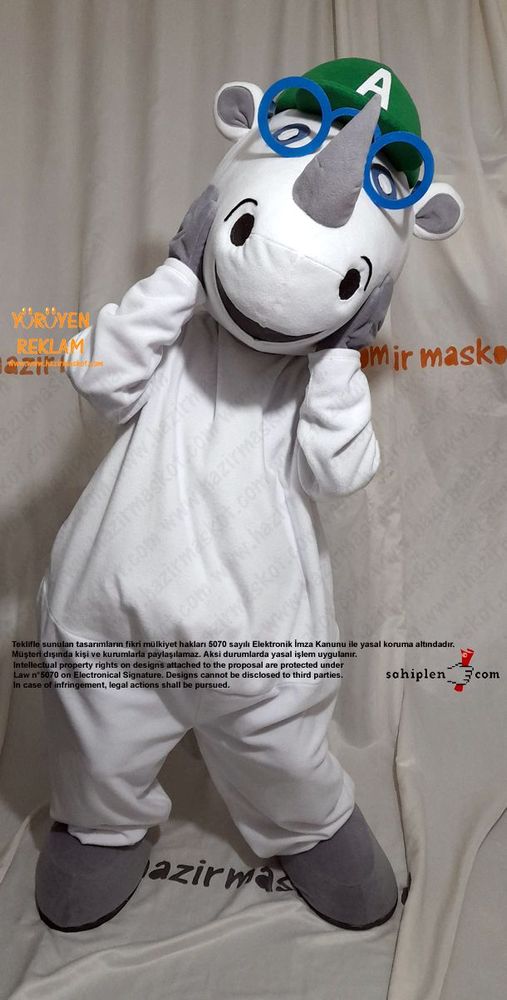 Gergedan Alfie Maskot Kostümü / Alfie Sees Love Mascot Costume maskot kostümü