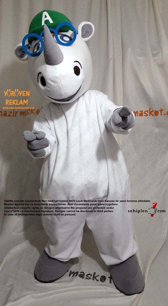 Gergedan Alfie Maskot Kostümü / Alfie Sees Love Mascot Costume maskot kostümü