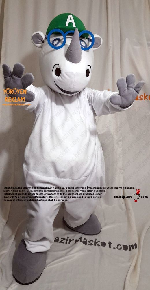 Gergedan Alfie Maskot Kostümü / Alfie Sees Love Mascot Costume maskot kostümü