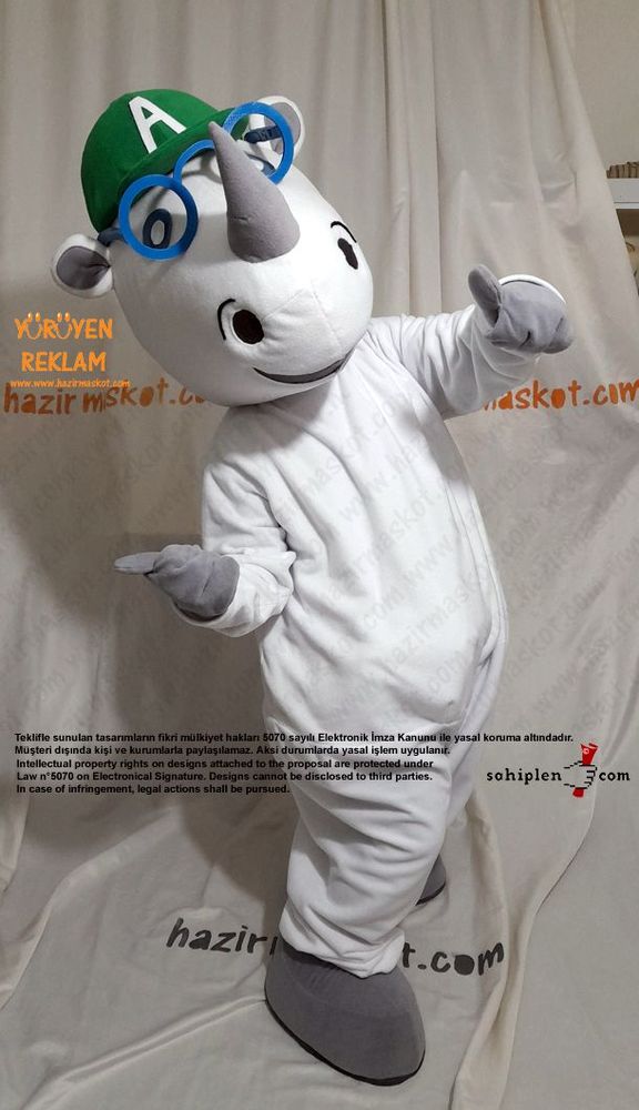 Gergedan Alfie Maskot Kostümü / Alfie Sees Love Mascot Costume maskot kostümü