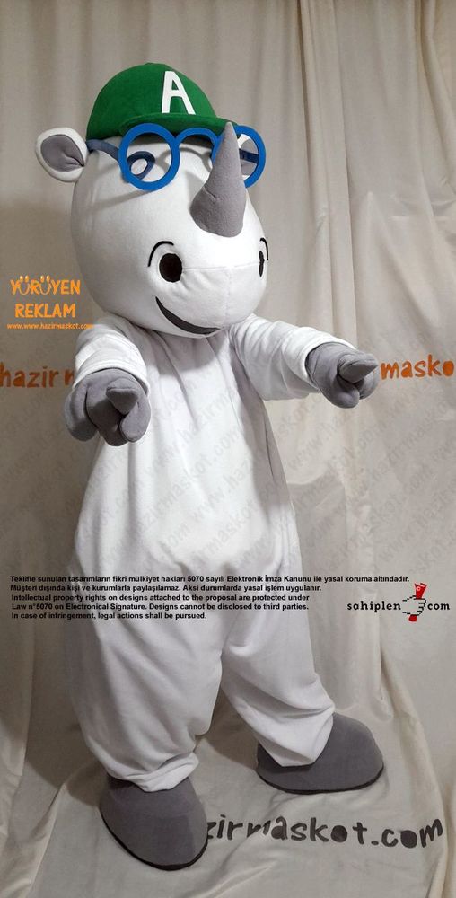 Gergedan Alfie Maskot Kostümü / Alfie Sees Love Mascot Costume maskot kostümü