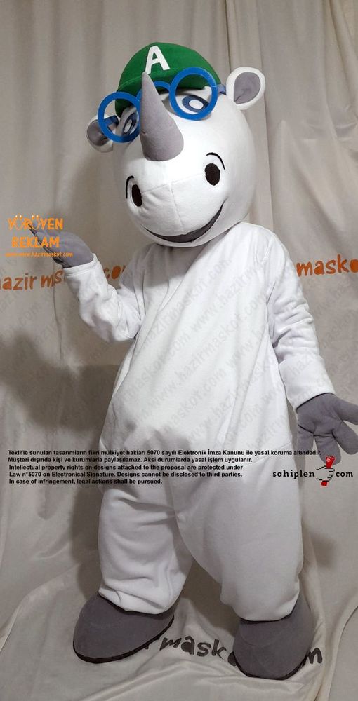 Gergedan Alfie Maskot Kostümü / Alfie Sees Love Mascot Costume maskot kostümü