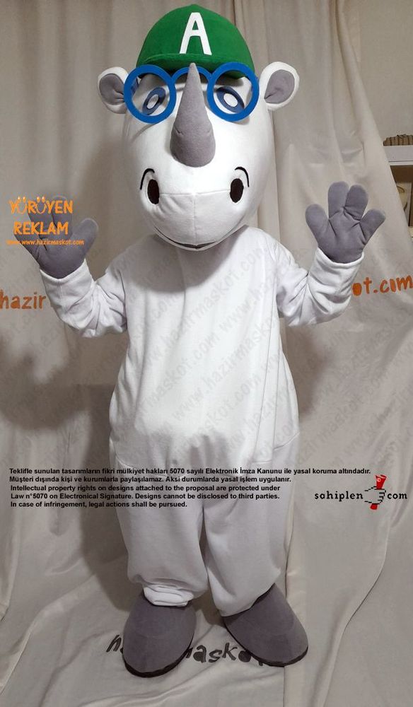 Gergedan Alfie Maskot Kostümü / Alfie Sees Love Mascot Costume maskot kostümü