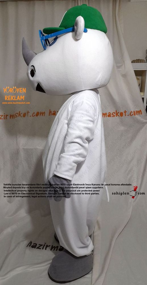 Gergedan Alfie Maskot Kostümü / Alfie Sees Love Mascot Costume maskot kostümü