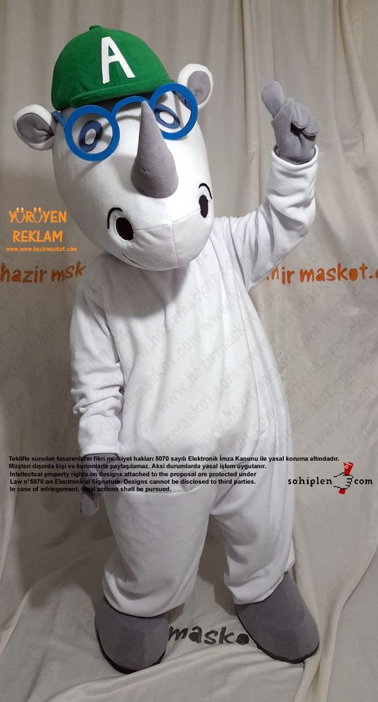 Gergedan Alfie Maskot Kostümü / Alfie Sees Love Mascot Costume maskot kostümü