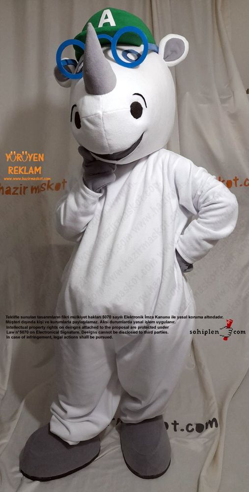 Gergedan Alfie Maskot Kostümü / Alfie Sees Love Mascot Costume maskot kostümü
