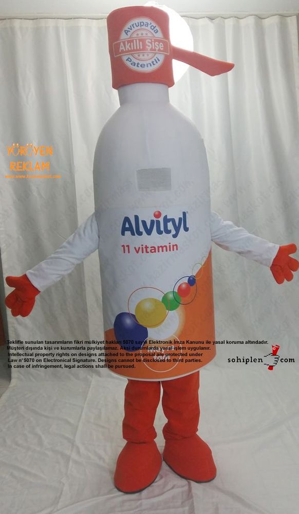 Altivty Vitamin Şişe Maskotu / Viva maskot kostümü