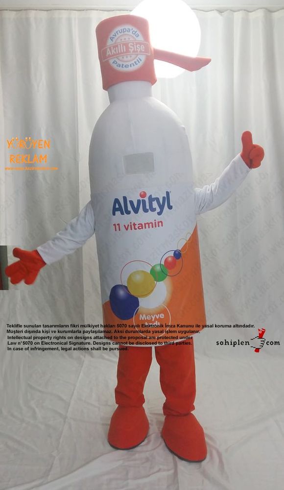 Altivty Vitamin Şişe Maskotu / Viva maskot kostümü