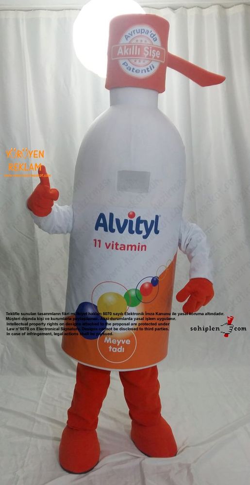 Altivty Vitamin Şişe Maskotu / Viva maskot kostümü
