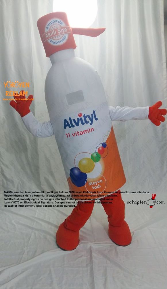 Altivty Vitamin Şişe Maskotu / Viva maskot kostümü