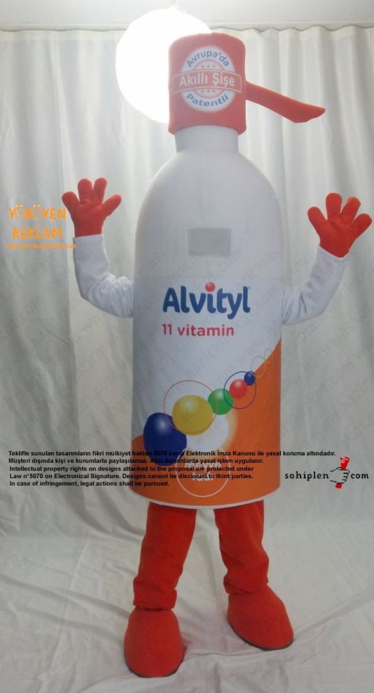Altivty Vitamin Şişe Maskotu / Viva maskot kostümü