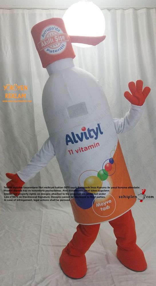 Altivty Vitamin Şişe Maskotu / Viva maskot kostümü