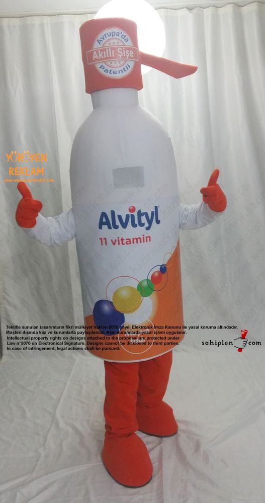 Altivty Vitamin Şişe Maskotu / Viva maskot kostümü